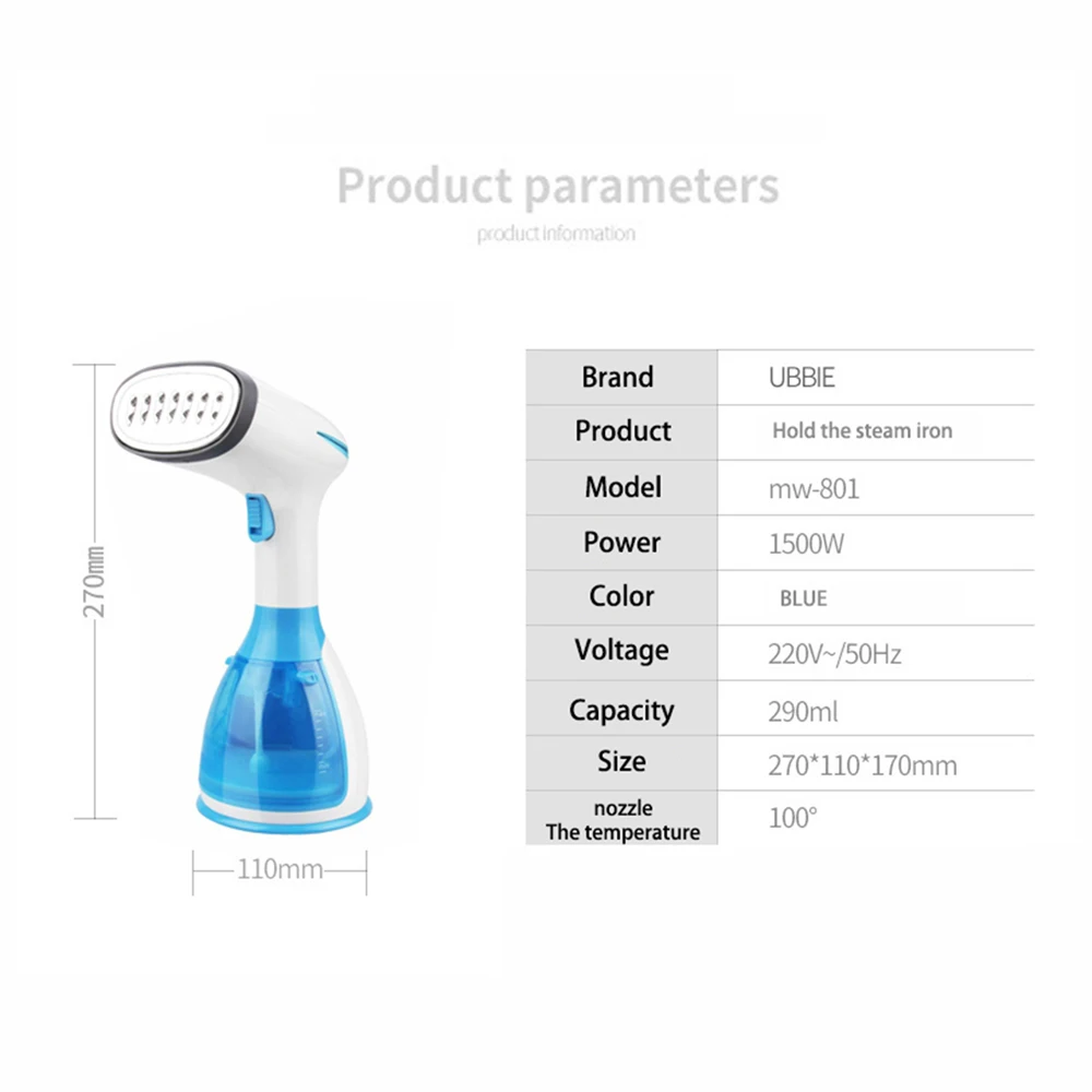 

Portable Clothes Steamer Handheld Garment Steamer 290ml Capacity Heat-up in 25s 1500W Mini Foldable Steamer for Clothes Home