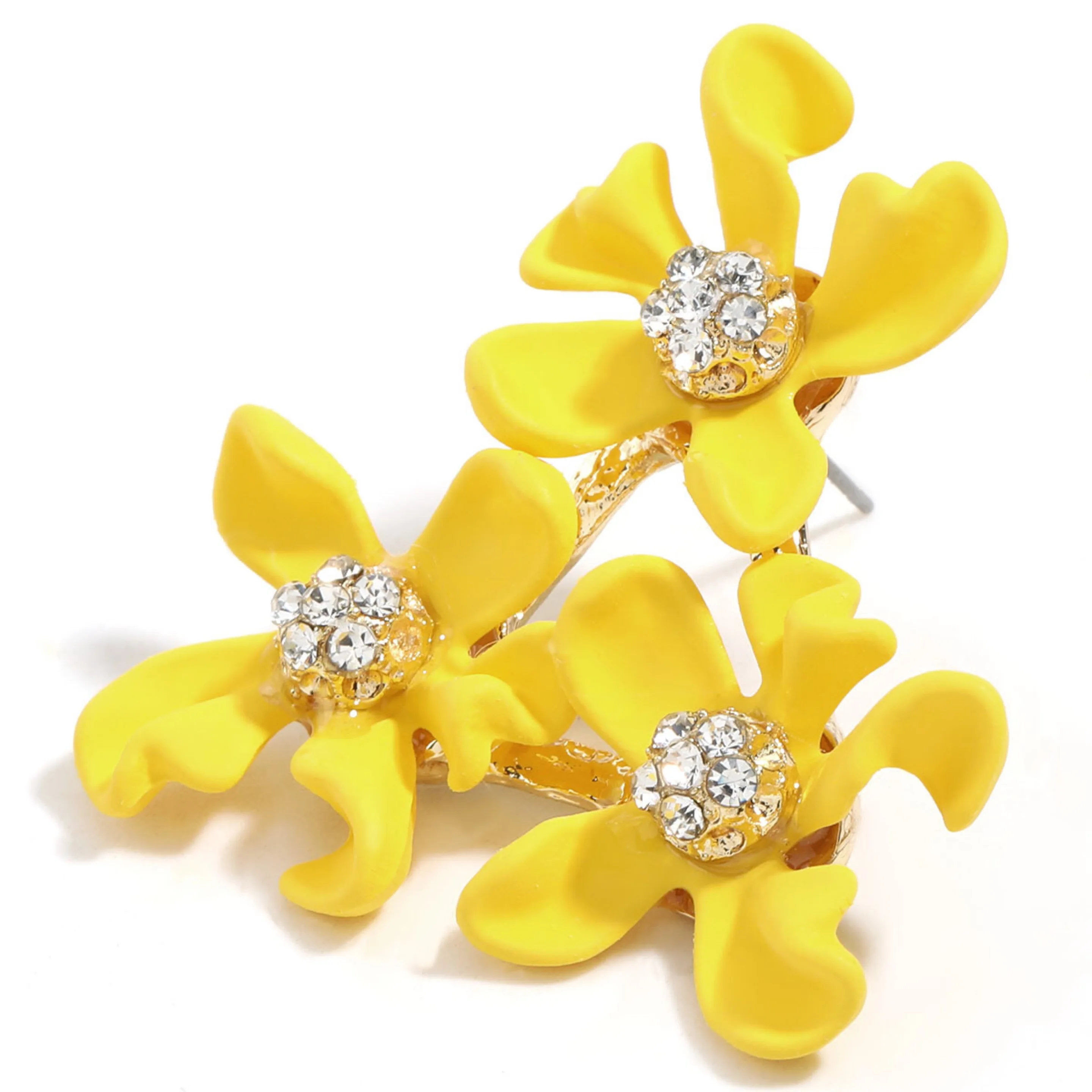 

2020 Fashion and Elegant Alloy Spray Paint Flower Earrings Women's Acrylic Earrings Summer Style Beach Line Up Earrings Jewelry