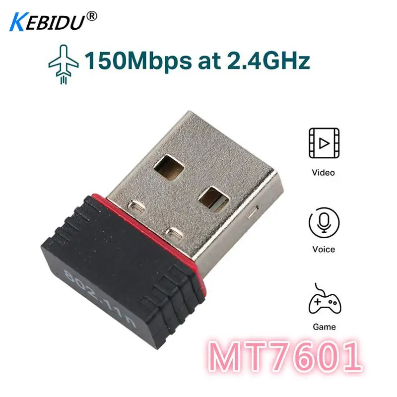 Kebidu MT7601 мини USB WiFi адаптер 802 11 B/g/n Wi-Fi ключ 150 Мбит/с высоким коэффициентом усиления