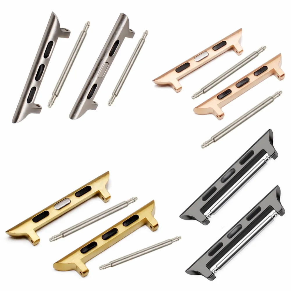 10Pcs/Lot Stainless Steel Adapter 1:1 for Apple Watch Band adapter Replacement 38mm 40mm 42mm 44mm Strap Connector Accessories