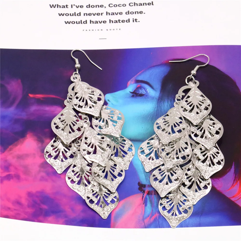 Серьги-кисточки женские длинные серебристые модные ювелирные украшения для