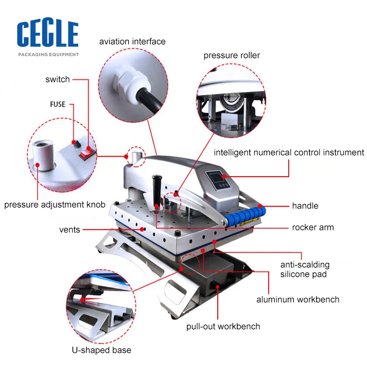 

40*50cm china lowest price t-shirt printing machine heat press machine