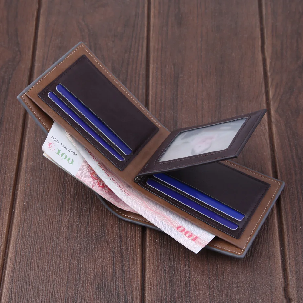 Короткий Мужской кошелек из синтетической кожи модный Повседневный