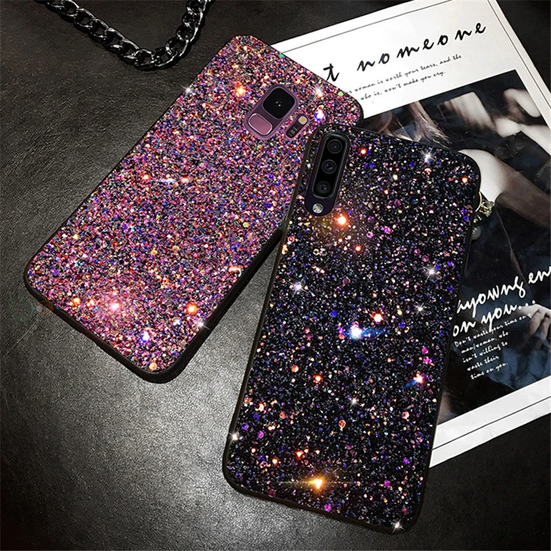 Чехол с блестками для телефона Samsung Galaxy S8 S9 S10 Plus S10E чехол A10 A20 A30 A40 A50 A70 A80 A90 M20 M30
