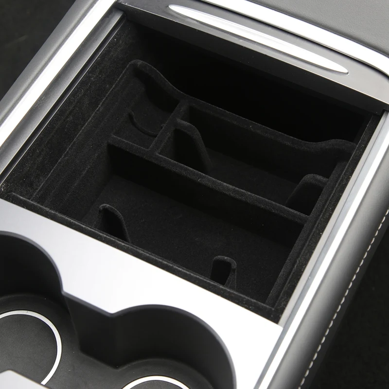 

Ящик для хранения Tesla Model 3 2021, центральный подлокотник, органайзер центральной консоли, внутренний флокирующий лоток для хранения