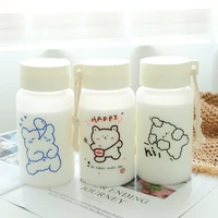 large capacity plastic water bottle cute childrens frosted water bottles transparent milk carton anti drop drink bottle