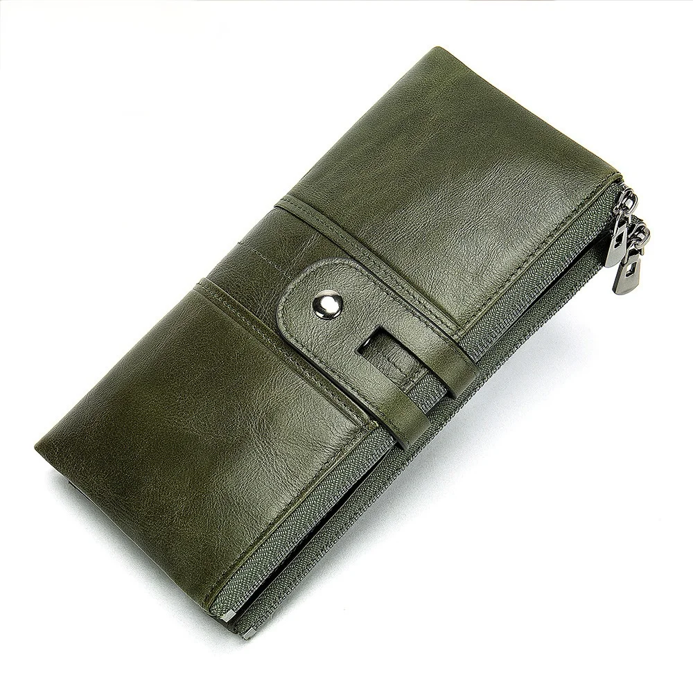 New style women's leather long wallet multi-function clutch fashion RFID anti-magnetic wallet