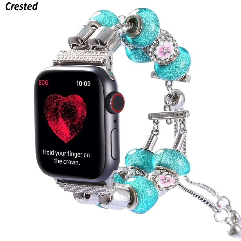 

DIY Charm Strap for Apple watch Band 40mm 44mm 42mm 38mm Gilr/Women Manual watchband belt bracelet iWatch serie 3 4 5 se 6 band