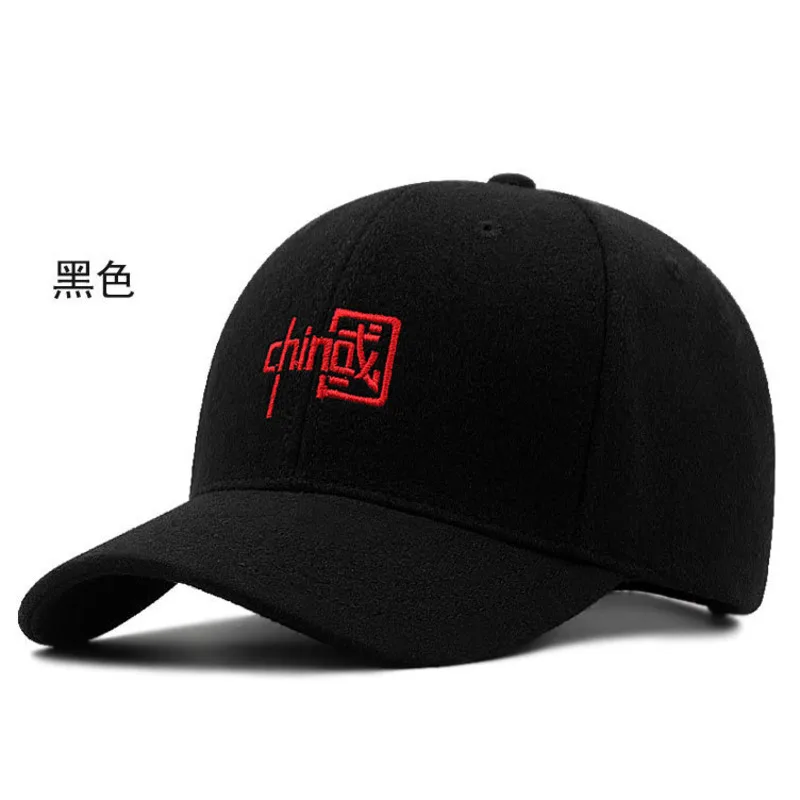 

56-60cm 60-65cm large size wool baseball cap male Autumn and Winter felt snapback hat big head men plus size sport caps