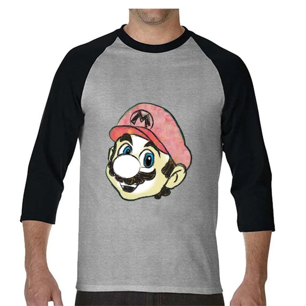 Мужская футболка для футбола белая в стиле хип хоп с рукавом Три четверти из 100%