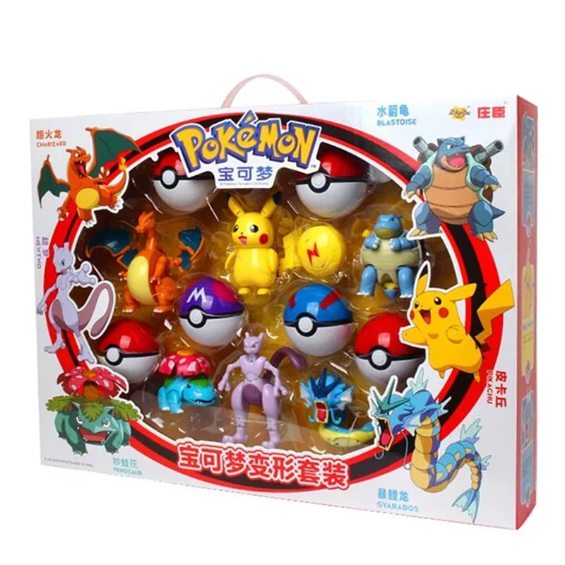 

Pokemon Toys Set Pocket Monster Pikachu Action Figure Pokmon Game Poke Ball Model Charmander Anime Christmas Halloween Gift