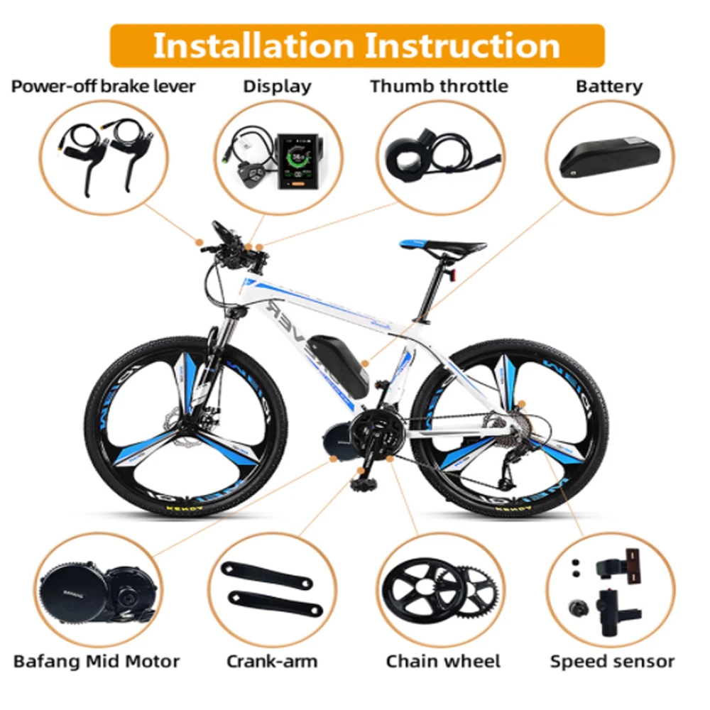 Bafang Электрический велосипед 36V350W бесщеточный мотор Ebike конверсионный комплект с