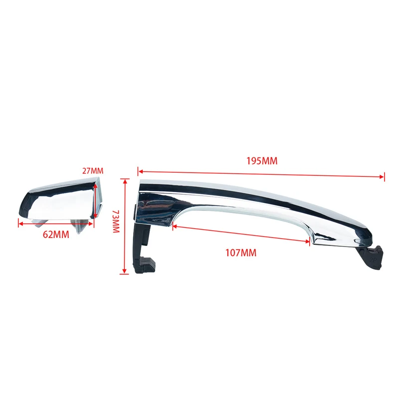 Автомобильная внешняя хромированная дверная ручка передний правый пассажир для