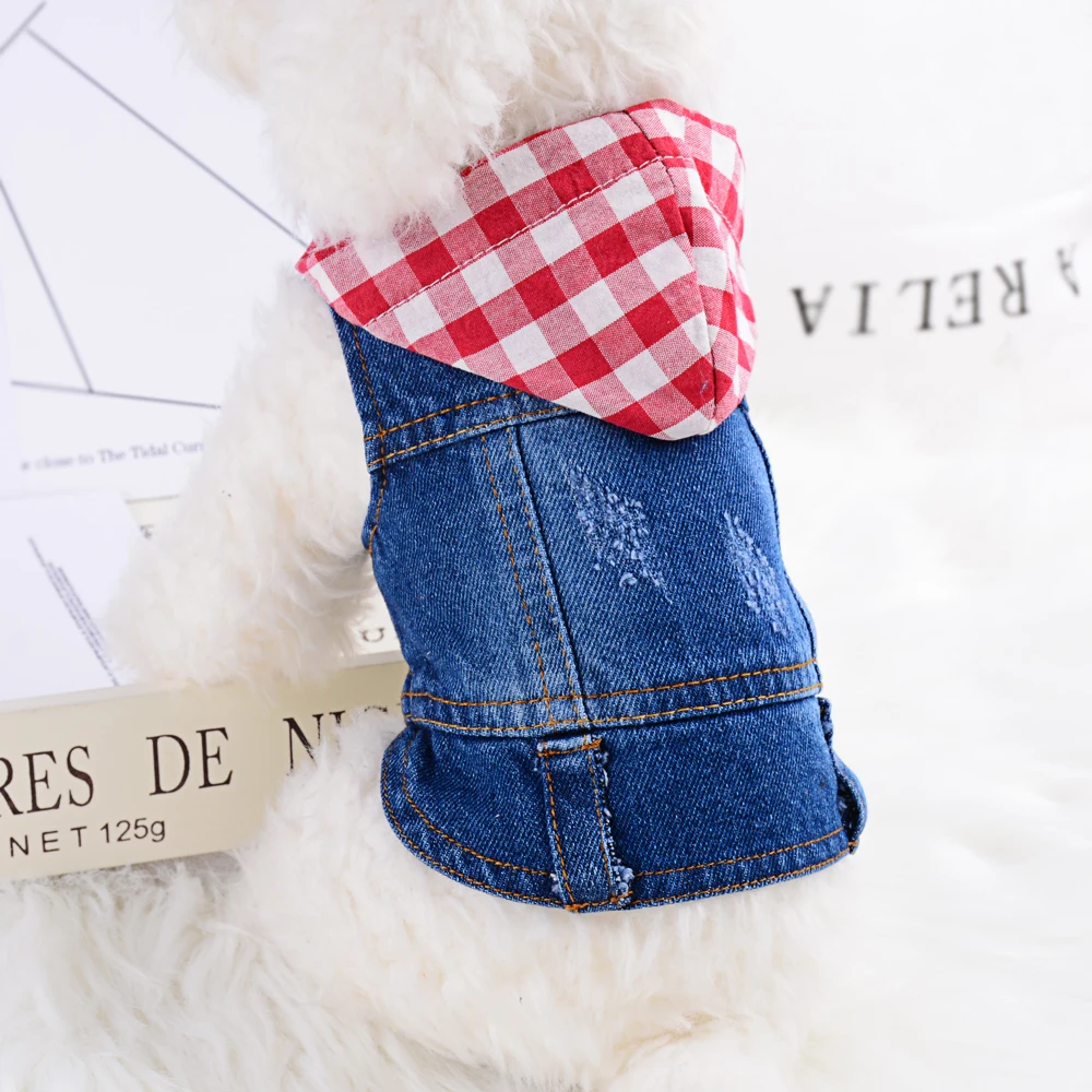 Ковбойская Толстовка для маленькой собаки джинсовая куртка собак одежда кошек