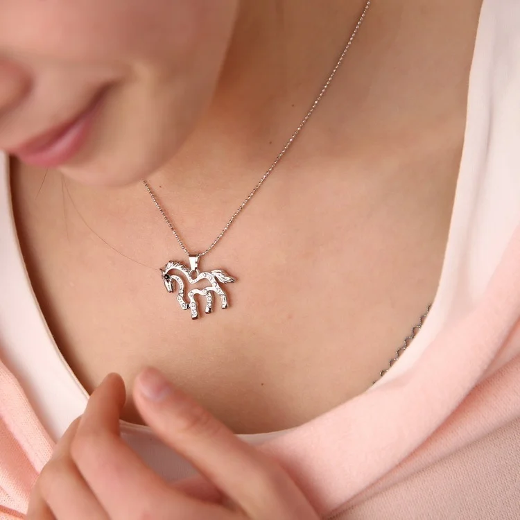 Ожерелье с лошадью кристалл и милые аксессуары любовь подарки для девушек женщин