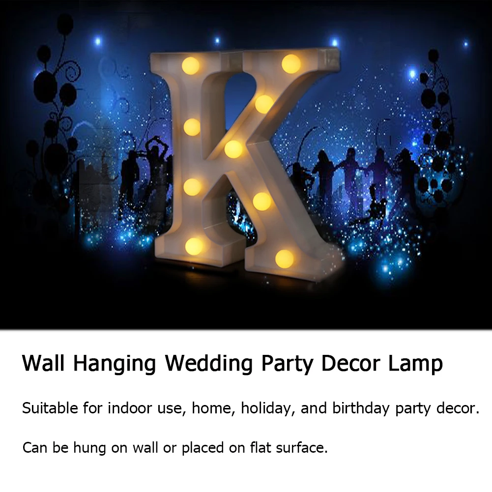 

Letter LED Wall Hanging Lamp Smart LED Easy Installation Indoor Party Night Light Alphabet Lamp for Birthday Christmas
