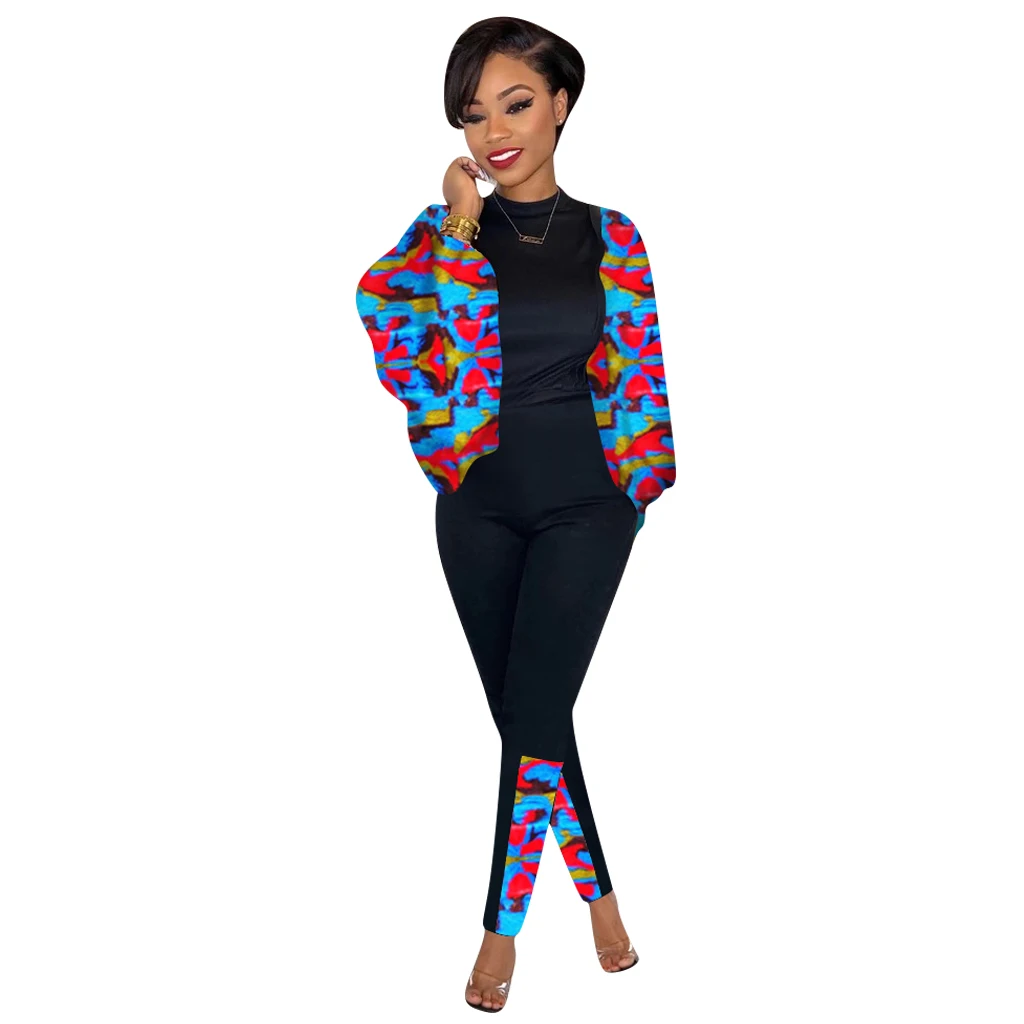 

Winter Women Tracksuit Full Lantern Sleeve Leopard Print Tops +Pencil Pants Two Piece Set Casual Fitness Outfits Plus Size S-XXL