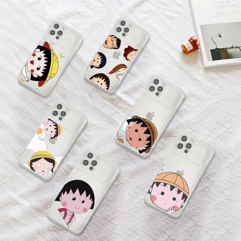 

Chibi Maruko-chan anime Phone Case Transparent for iPhone 7 8 11 12 se 2020 mini pro X XS XR MAX Plus