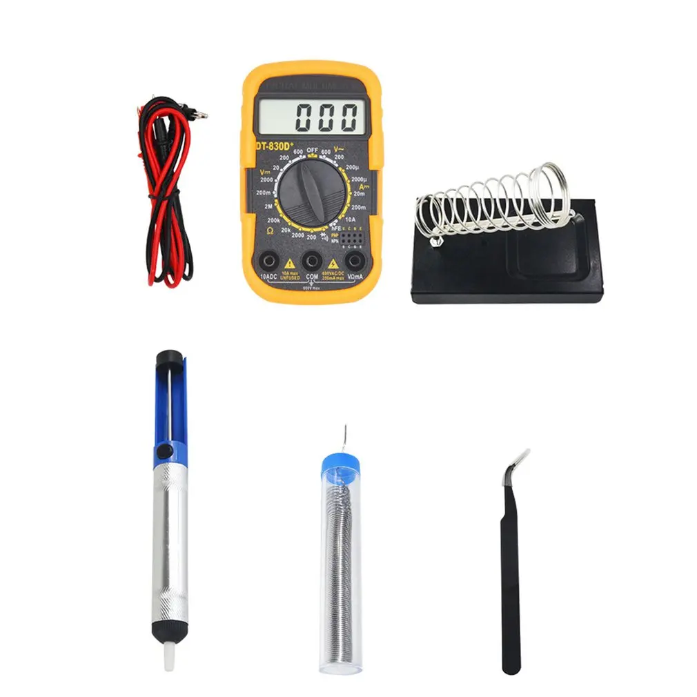 

16PCS 110V/220V Electric Soldering Iron Kit 60W Soldering Iron kit With Multimeter Desoldeirng Pump Welding Tool