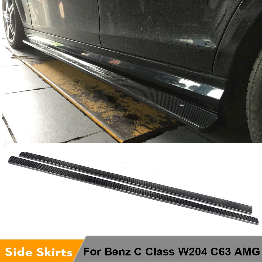 Углеродное волокно/FRP боковые юбки удлинитель губ фартуки для Mercedes Benz C Class W204 C63 AMG