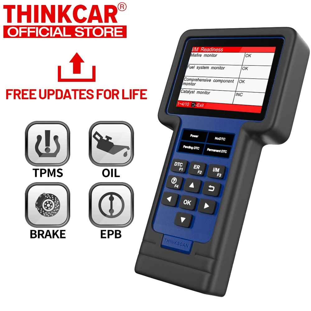 

Профессиональный сканер THINKCAR THINKSCAN 601, полный инструмент для диагностики автомобилей OBD2, для систем ABS, SRS с маслом, EPB, SAS, сброс TPMS