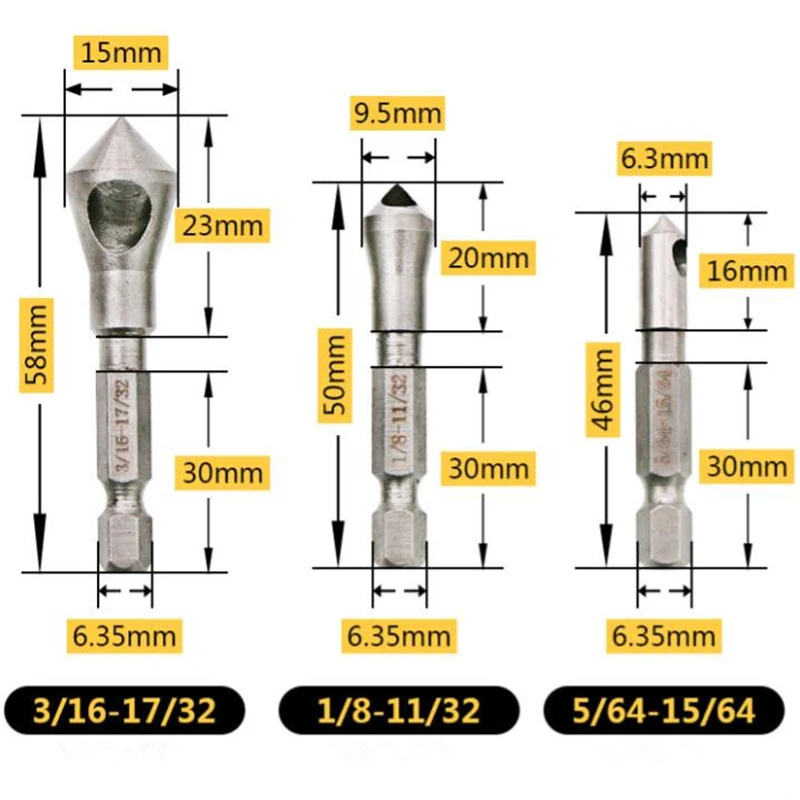 3 шт./компл. HSS4241 сверла для зенковки заусенцев сверло отверстий резак