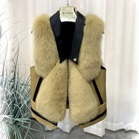 2020 new style whole hide fox fur vest female haining autumn and winter short fur vest sheepskin