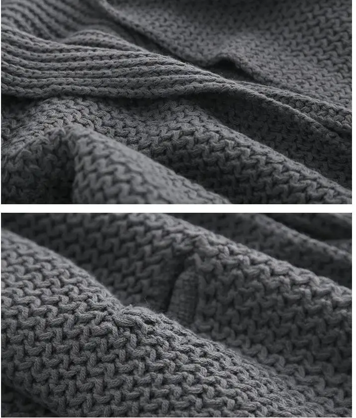 2019 Winter Women Poncho Long Sleeve Oversize Knitted Thick Dark Gray Cardigans Coat Hooded Sweater Jumper Cape |