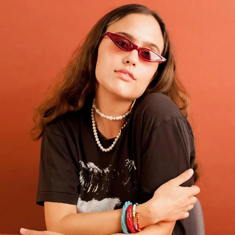 Унисекс очки с плоским верхом маленькие треугольные в оправе кошачий глаз