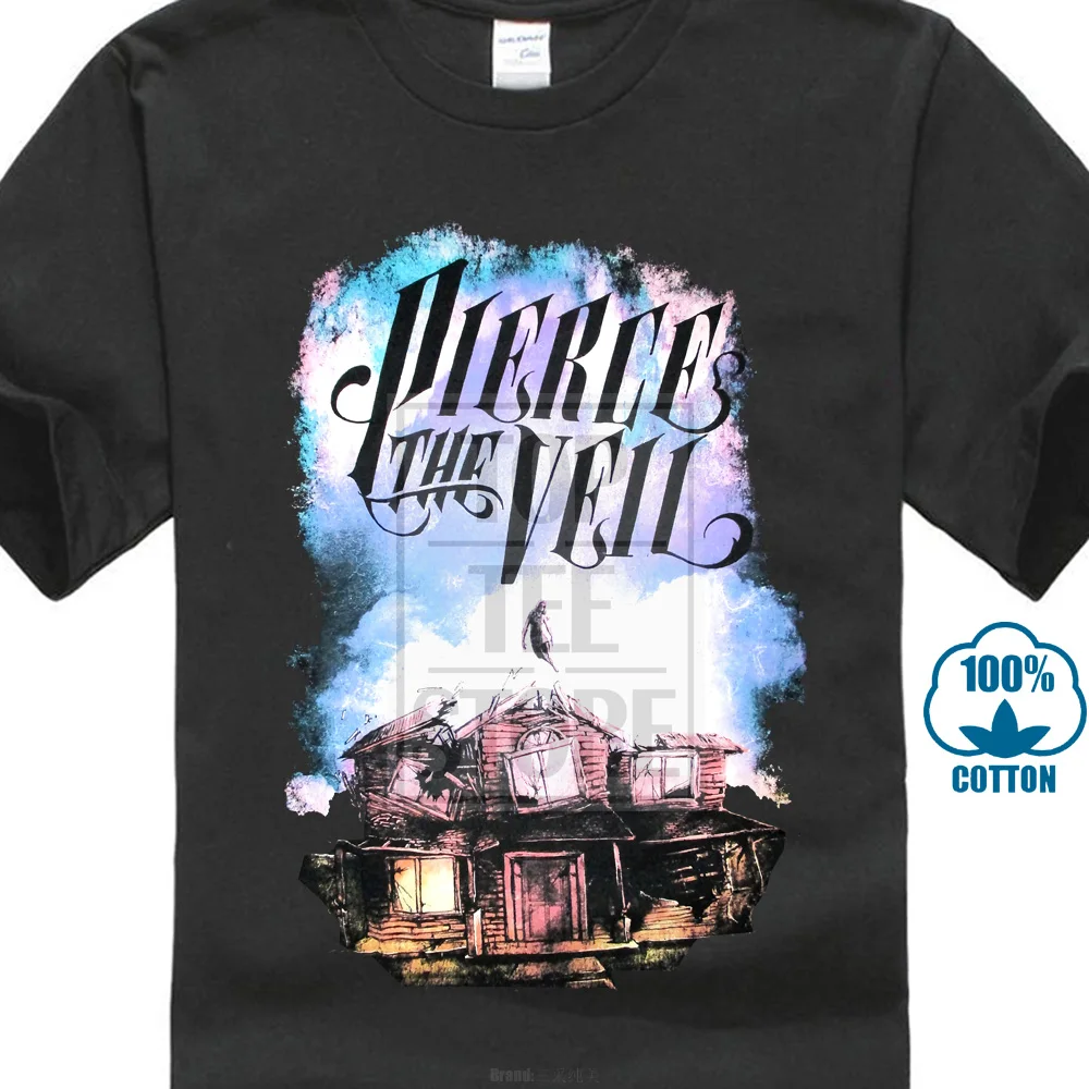 Pierce The Veil Мужская футболка Ghostie восходящая через ветхие дом 016477 |