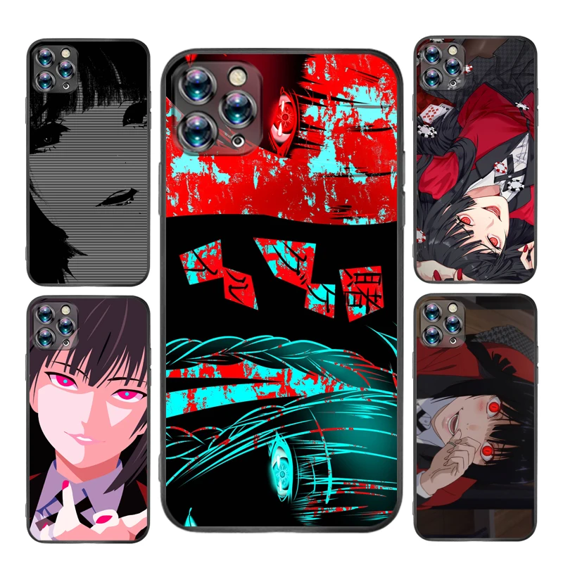 

Hot Anime Kakegurui Phone Case For iPhone X XS XR MAX Smartphones Cellphone Mobilephone Black TPU Cute Shell Phone Cove