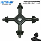 Многофункциональный четырехрядный Многофункциональный ручной электрический сверлильный ключ JUSTINLAU, четырехсторонний ключ с цветком