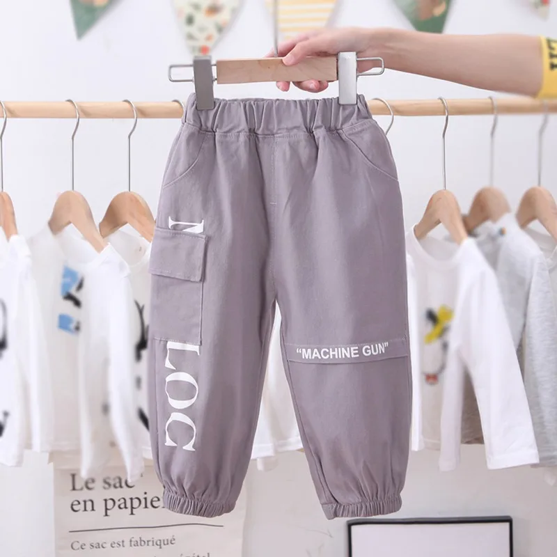 

Autumn Korean Style Fashion Western Style Boys Sports Style Leisure Letters Printed Trousers Age 12Month-5Year