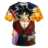 summer anime cartoon harajuku mens t shirt goku anime 3d t shirt boys clothing short sleeve top