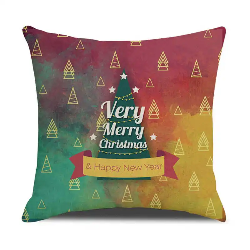 

Bed Beautiful Decor Unique Chair Pillow case Classic Christmas Linen Simple Square Home