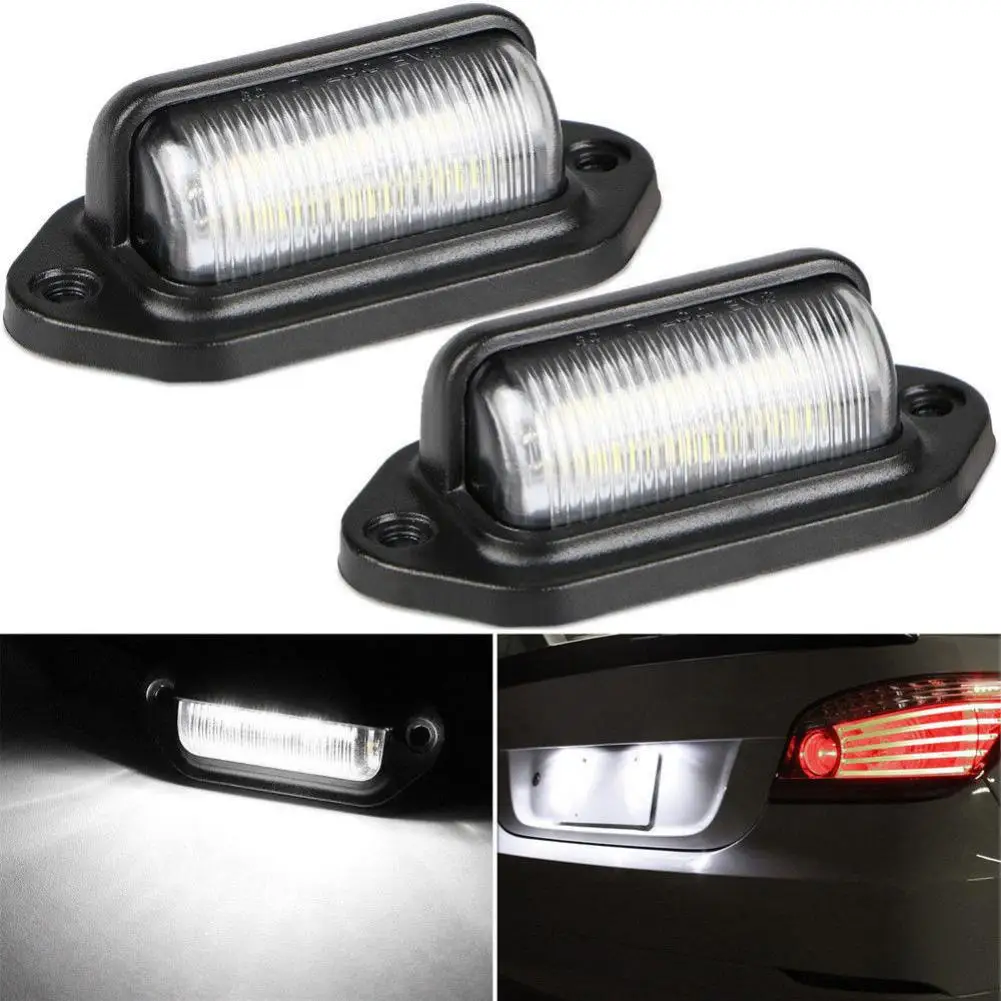 

2Pcs Waterproof 6 LED 12/24V Car Truck Trailer License Plate Light Tail Lamp