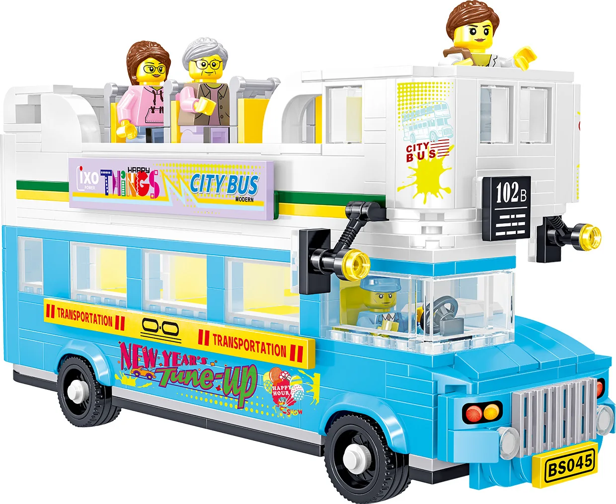 

602pcs City Series Street View Building Block Double Deck Sightseeing Bus Blocks Children's Puzzle Toy Small Particle Bricks