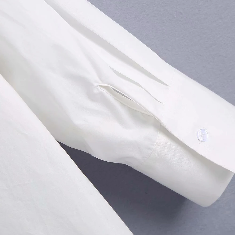 

2021 Za New Women Fashion With Pockets Loose Fitting Asymmetry Blouses Vintage Long Sleeve Button-up Female Shirts Chic Tops