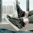 Кроссовки мужские высокие на шнуровке, Повседневная модная массивная обувь, дышащие износостойкие, Вулканизированная подошва, для студентов