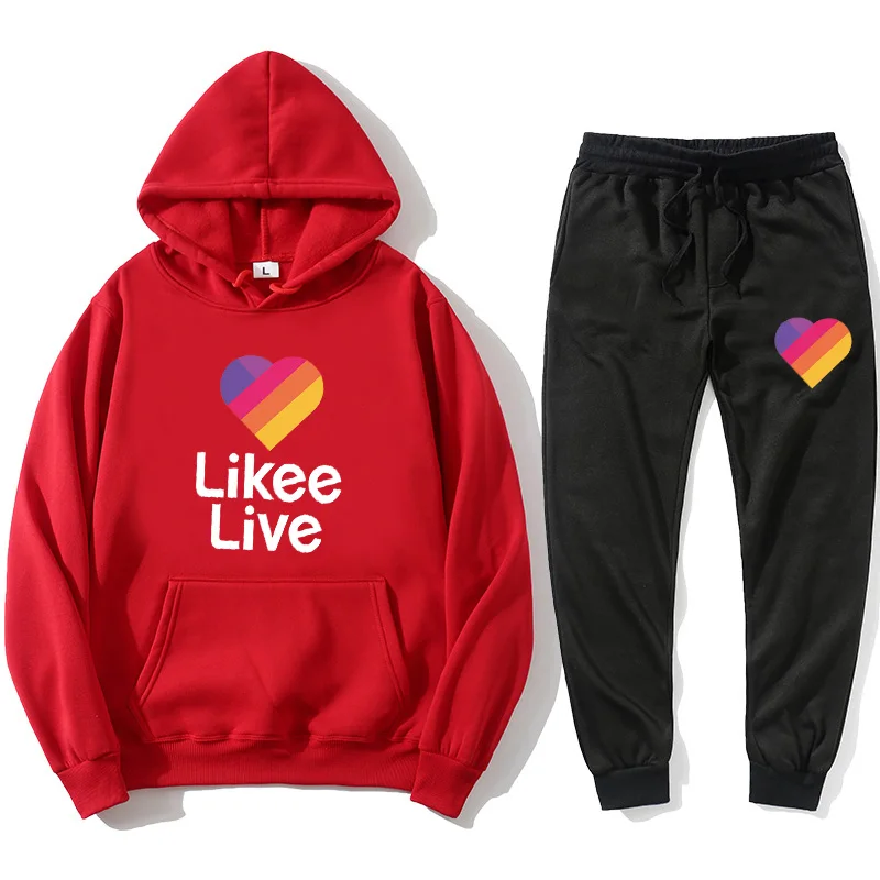 

Men's Sweatshirt + Sweatpants Fall/Winter Polar Fleece Hoodie Heart Print Hoodie Men's Hoodie Set Brand Sportswear