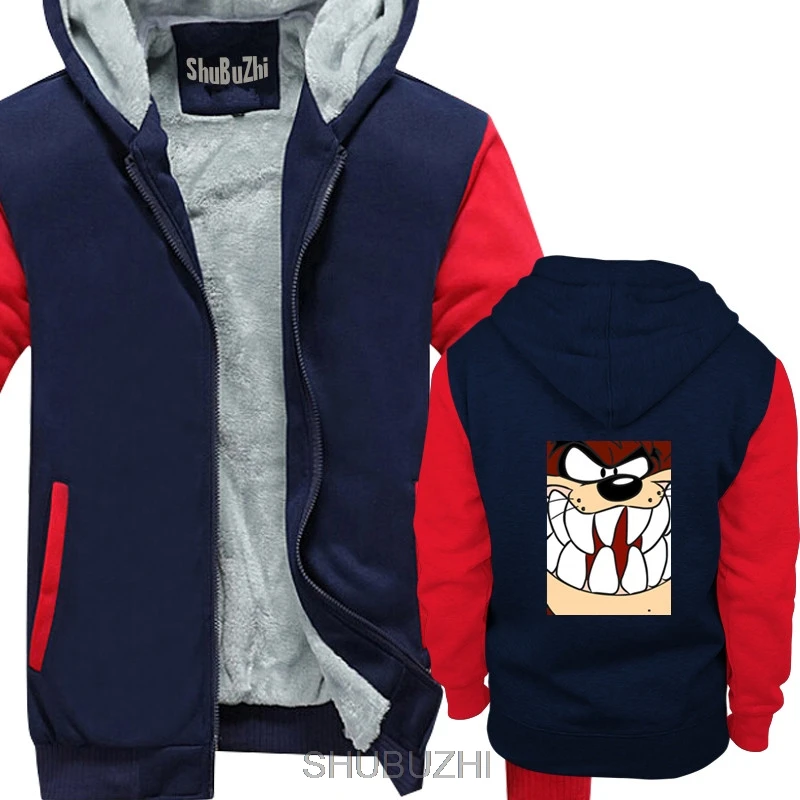navy red TAZ TAZMANIAN DEVIL WARNER BROS унисекс толстые толстовки для мужчин теплое пальто Зимняя хлопковая куртка Мужская sbz4320 - Цвет: navy red