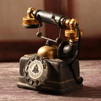 new vintage home decor resin telephone model miniature craft photography props general household cafe pub bookstore decoration