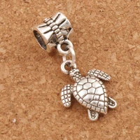 cute turtle tortoise animal charm beads 100pcs zinc alloy bead fit european bracelets jewelry diy b1176 26 1x12 5mm