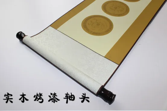 Chinese Painting All-in-one hardbound mounted Xuan paper hanging shaft calligraphy blank four-character banner | Дом и сад