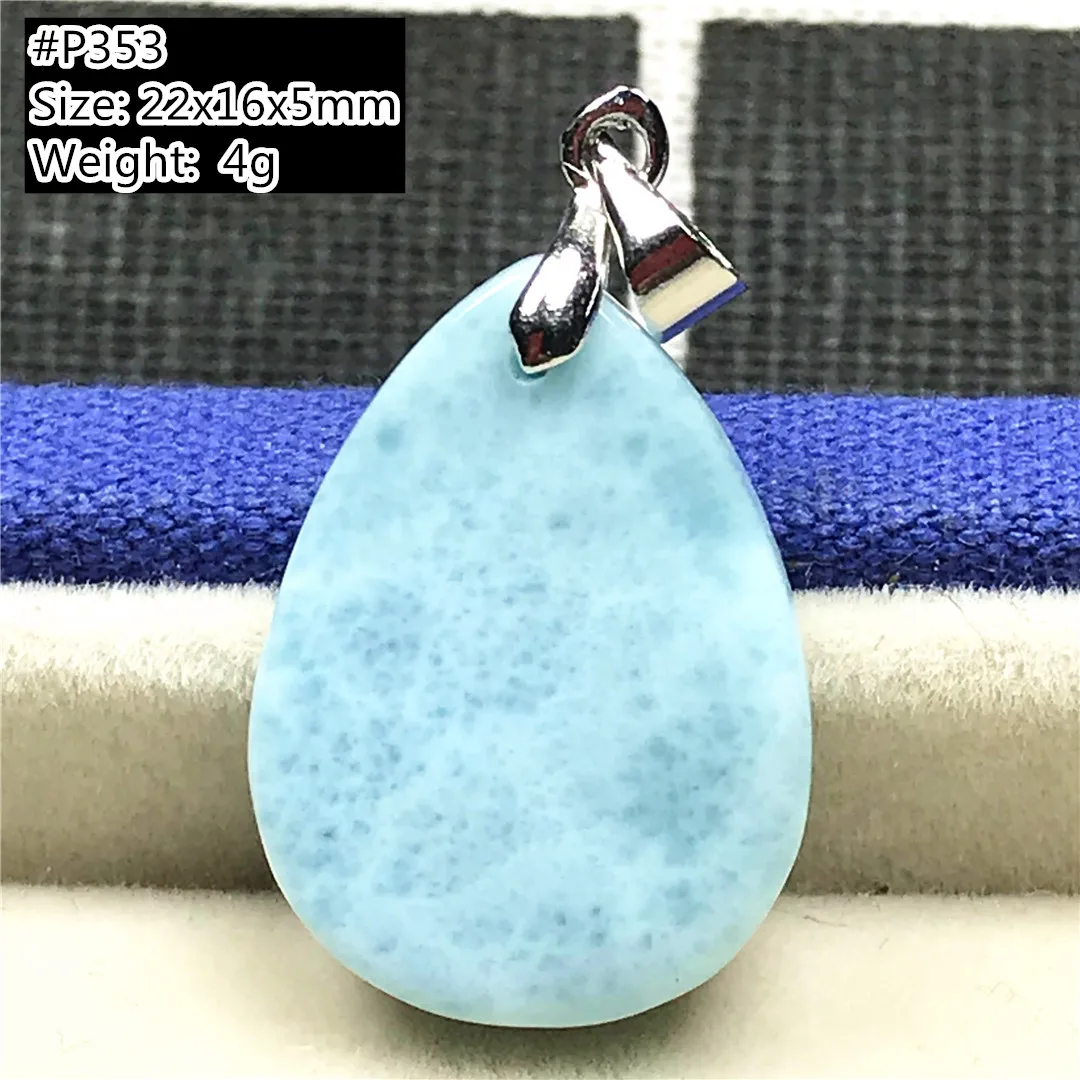 Топ из натурального синий подвеска Larimar для женщин и мужчин бисер с серебряной