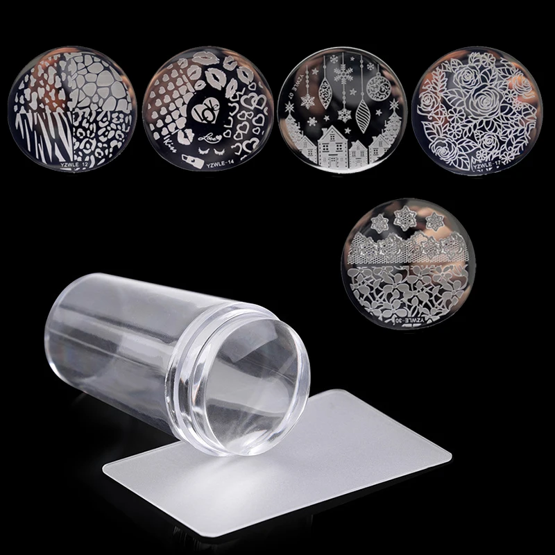 

6Pcs/Set Nail Art Stamp Plate Set Flower Leaves Geometry Zebra Pattern Nail Stamping with Stamper Scraper Image Plates Tools