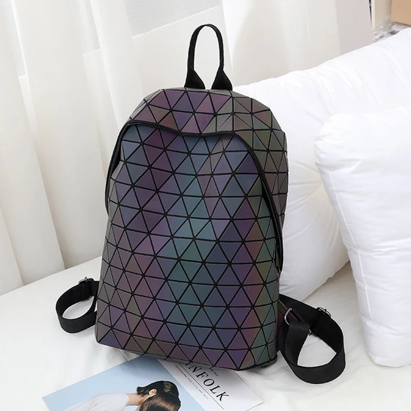 Женский рюкзак лазерная двойная сумка на плечо Ромб с геометрическим рисунком