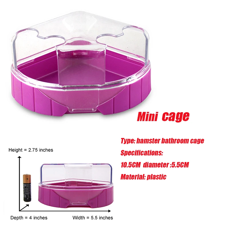 mini cage TPFOCUS большая прозрачная Ванная комната для домашних животных с круглыми углами для белки шиншиллы Ежика мыши кровать клетка домик для маленьких питомцев - Цвет: mini cage