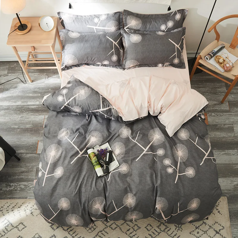 

Yaapeet Printed Solid Bedding Sets Home Bedding Set 4pcs High Quality Lovely Pattern for Full Queen King Super King Size