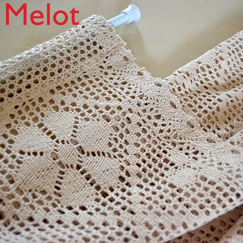 

High-End Luxury Cotton Crocheted Fabric Curtains Curtains Modern Minimalist Kitchen Curtain Customization